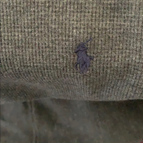 Polo Ralph Lauren Crewneck Long Sleeve Heather Gray w/ Blue Logo Pullover - Picture 5 of 5